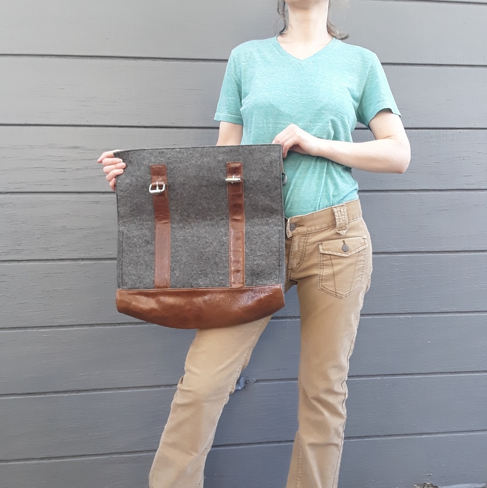 Graf & Lantz Wool Felt Leather Purse Bag